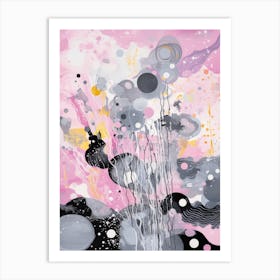 Abstract In Pink And Black Art Print