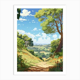 Adelaide Hills Mount Lofty Botanical Gardens Illustration  Art Print