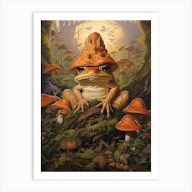 Mystical Mushroom Wood Frog 5 Art Print
