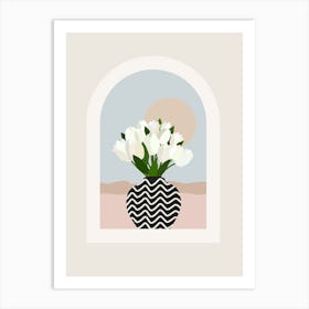 Tulips In A Vase – Neutral Art Print