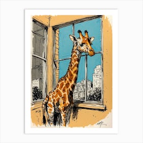 Default Draw Me A Giraffe With A Telescopic Neck Peeking Into 1 Art Print