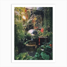 Green House Plants Botanical Disco Ball 1 Art Print