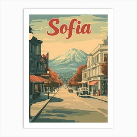 Aihrgdesign A Classic 1960s Travel Poster For Sofia Art Print