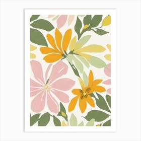 Alstromeria Pastel Floral Flower Art Print