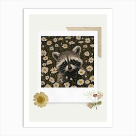 Scrapbook Baby Raccoon Fairycore Painting 2 Art Print