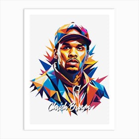 Chris Brown 03 Portrait Music WPAP Pop Art Art Print