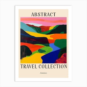 Abstract Travel Collection Poster Zimbabwe Art Print