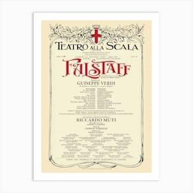 VintageTeatro Alla Scala - Falstaff Opera Poster Art Print