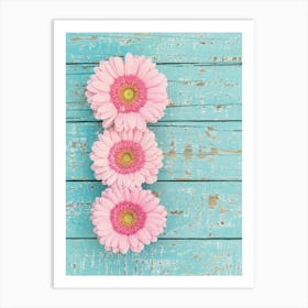 Pink Gerbera Daisies Art Print