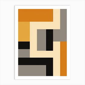 Abstract Angles; Mid Century Geometric Composition Art Print