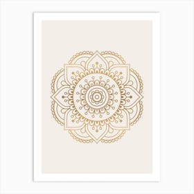 Beige Mandala No 136 A Art Print