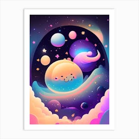 Cosmic Background Radiation Kawaii Kids Space Art Print