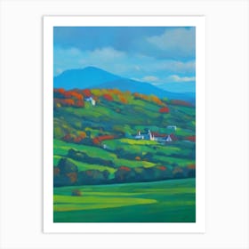 Killarney National Park Ireland Blue Oil Painting 1  Art Print