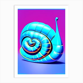 Snail With Blue Background 1 Pop Art Art Print