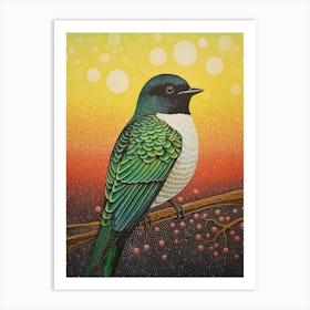 Ohara Koson Inspired Bird Painting Barn Swallow 1 Art Print