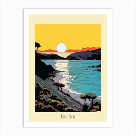 Poster Of Minimal Design Style Of Big Sur California, Usa 4 Art Print