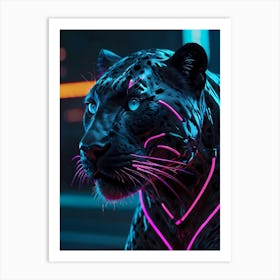 Neon Leopard 1 Art Print