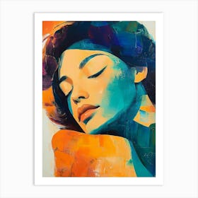 Sad Woman In A Peaceful Slumber Poster