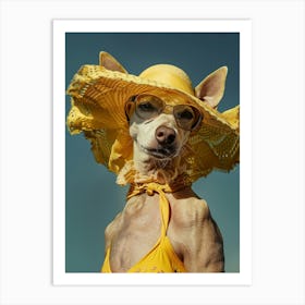 Dog In A Hat 2 Art Print