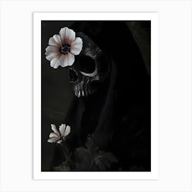 Skeleton With Flowers 1 Art Print