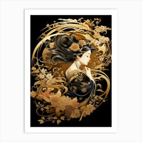 Gold Geisha 1 Art Print