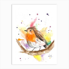 Robin Watercolor Painting  Art Print