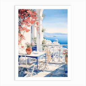 Mykonos Summer Watercolour 2 Art Print
