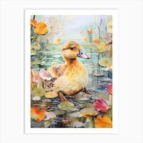 Mixed Media Ducks In The Pond 2 Art Print