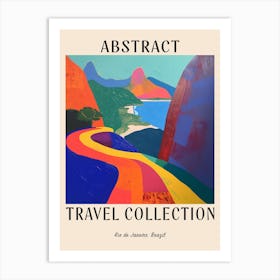 Abstract Travel Collection Poster Rio De Janeiro Brazil 3 Art Print