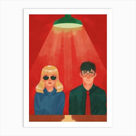 Couple Sitting At A Table Art Print