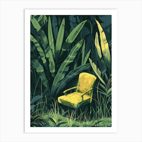 Yellow Chair In The Jungle Art Print