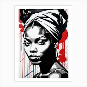 Vintage Graffiti Mural Of Beautiful Black Woman 15 Art Print