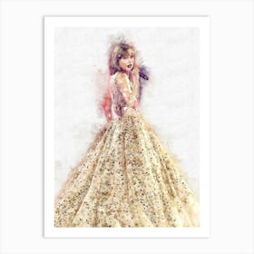 Taylor Swift Watercolor Painting 4 Art Print