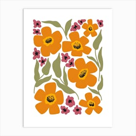 Orange Flowers 1 Art Print