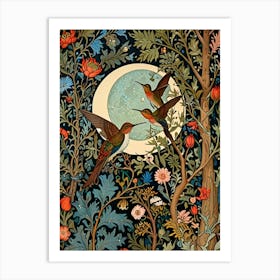 William Morris Hummingbirds In The Forest Art Print