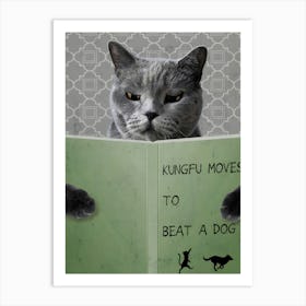 Funny Cat Bathroom Art Print