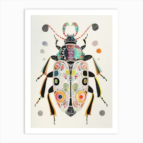 Colourful Insect Illustration Beetle 25 Art Print