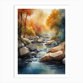 Watercolor Of A River 10 Art Print