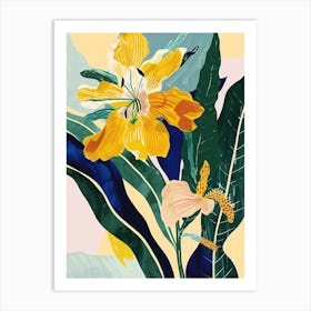 Colourful Flower Illustration Evening Primrose 2 Art Print