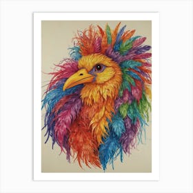 Colorful Cock Art Print