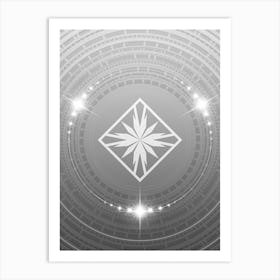 Geometric Glyph in White and Silver with Sparkle Array n.0354 Art Print
