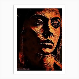 Woman in Red and Black Art Print