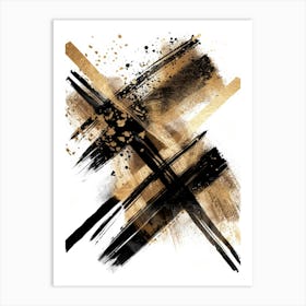 Abstract Gold And Black Painting 37 Art Print