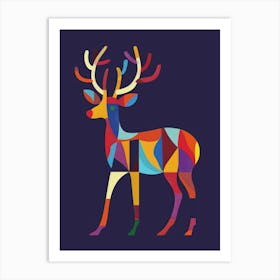 Colorful Deer Canvas Print Art Print