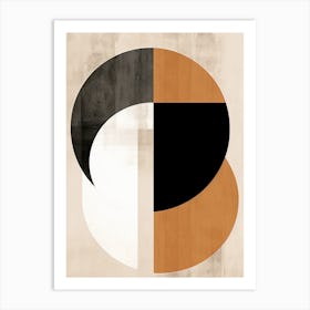 Circles Unveiled: Beige Bauhaus Odyssey Art Print