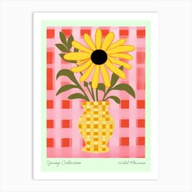 Spring Collection Wild Flowers Yellow Tones In Vase 2 Art Print