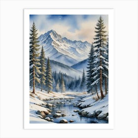 Winter In The Mountains Art Print