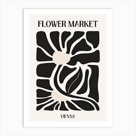 B&W Flower Market Poster Vienna Art Print