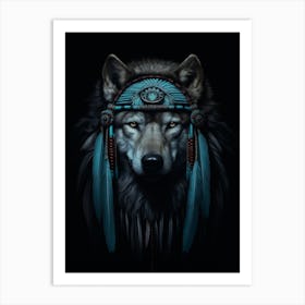Baffin Island Wolf Native American 2 Art Print
