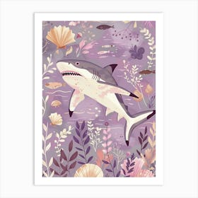 Purple Carpet Shark Illustration 3 Art Print